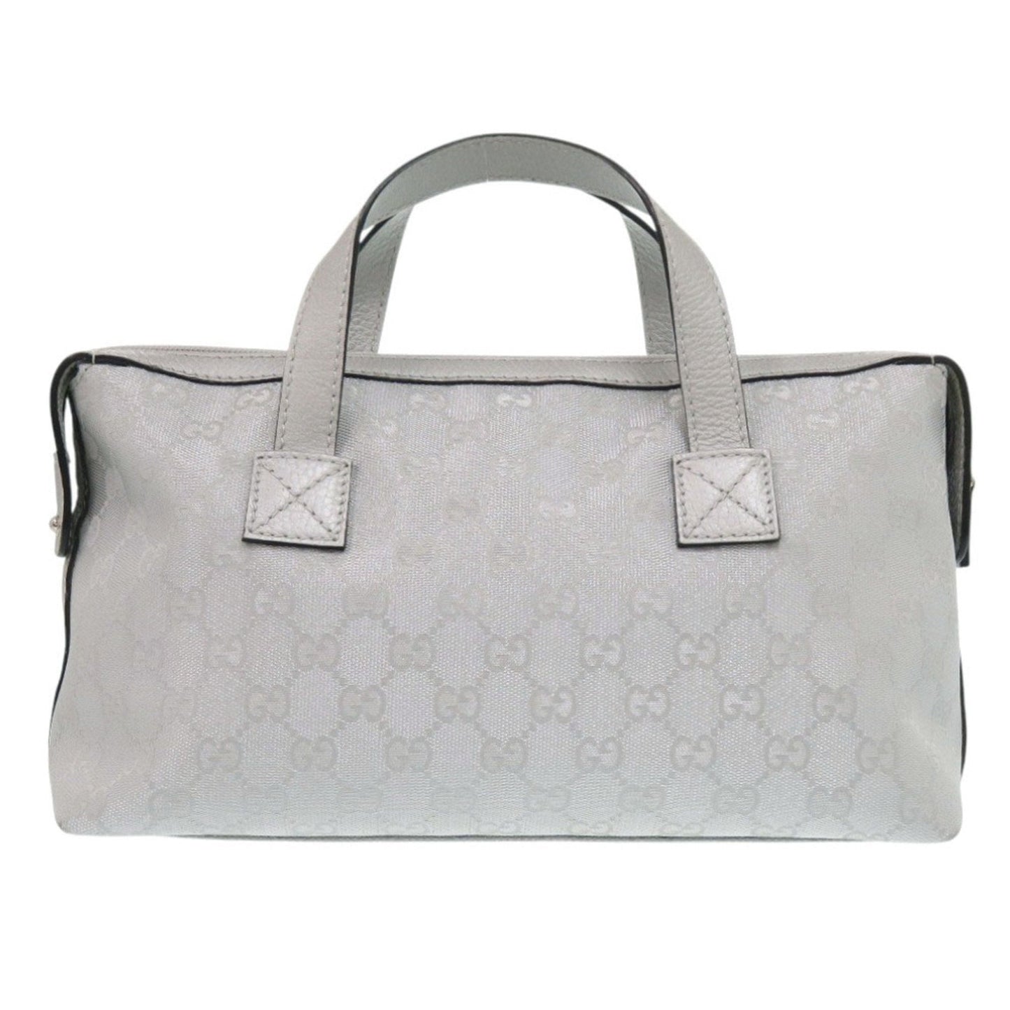 Gucci Gg Canvas Silver Gg Canvas Leather Handbag