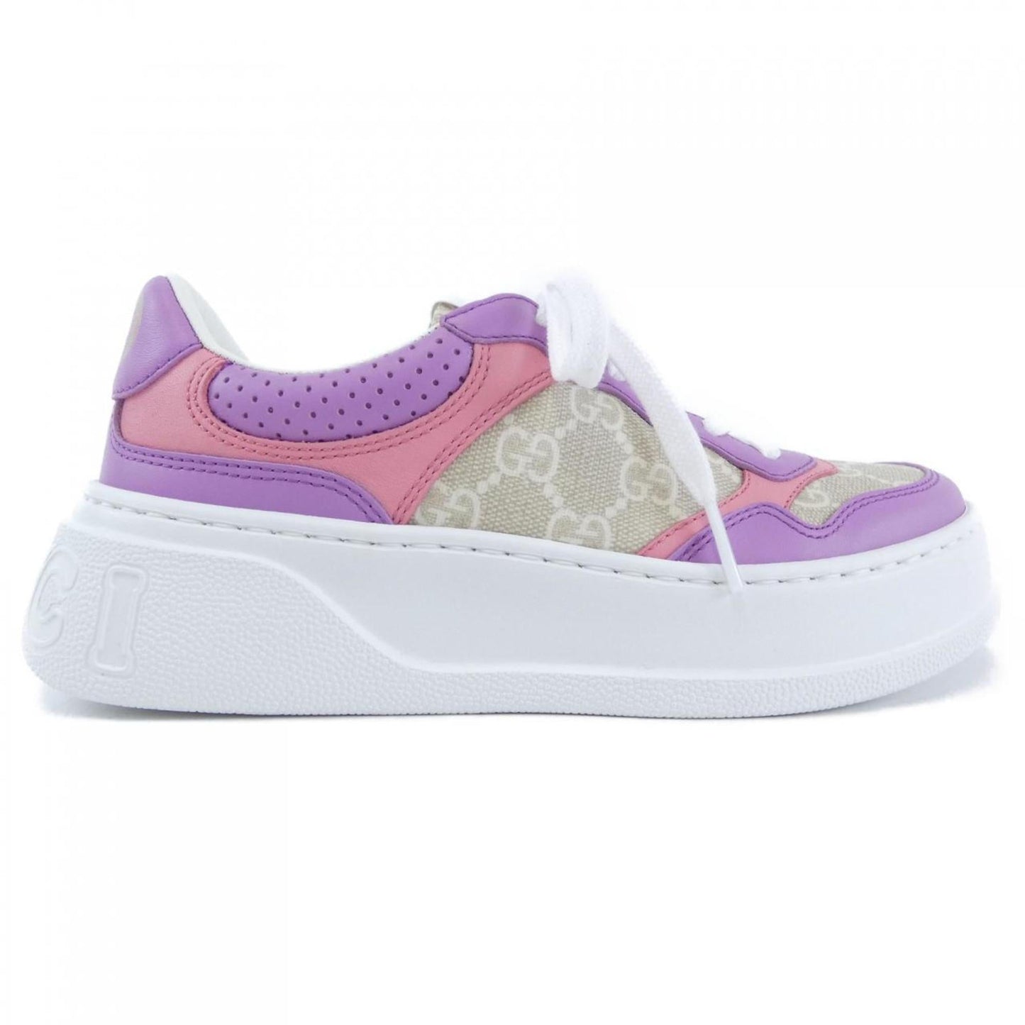 Gucci Beige Purple Sneakers