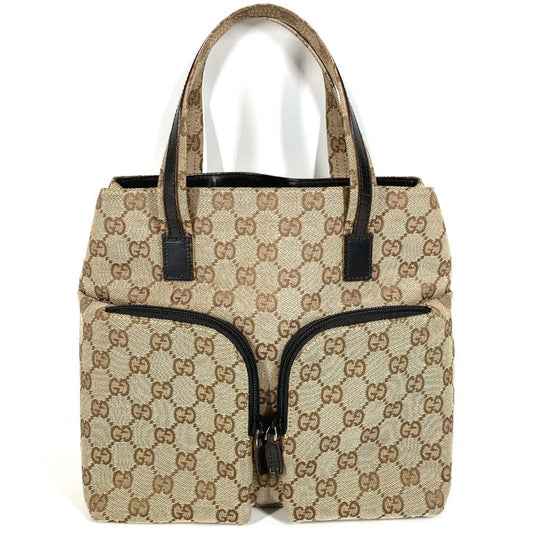 Gucci Gg Canvas Beige Dark Brown Gg Canvas Handbag Tote Bag