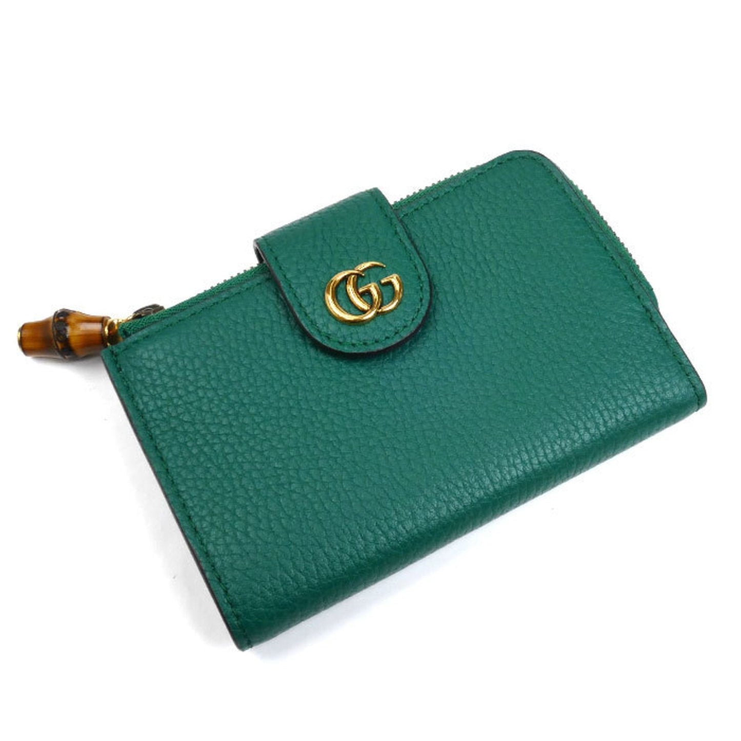 Gucci Bamboo Green Leather Wallet (Bi-Fold)