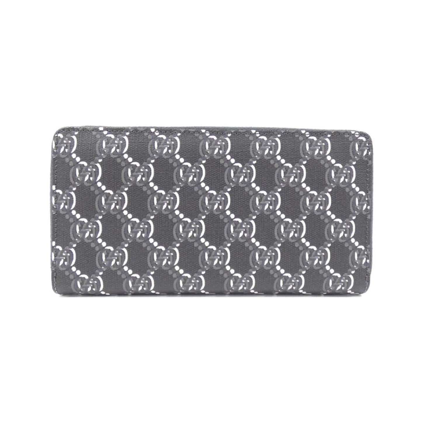 Gucci Gray White Coated Canvas Long Wallet (Bi-Fold)