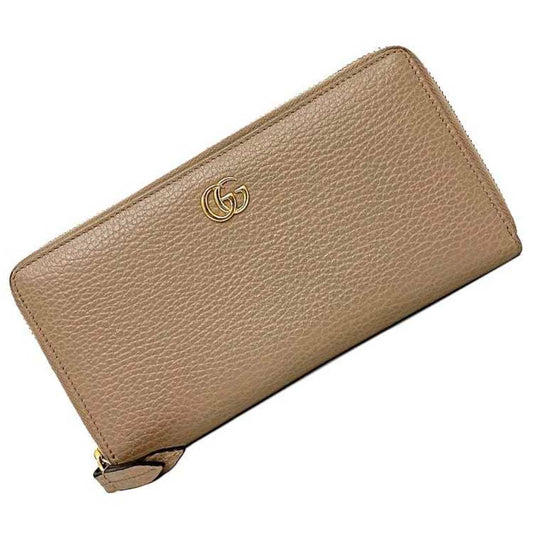 Gucci Pink Beige Leather Long Wallet (Bi-Fold)