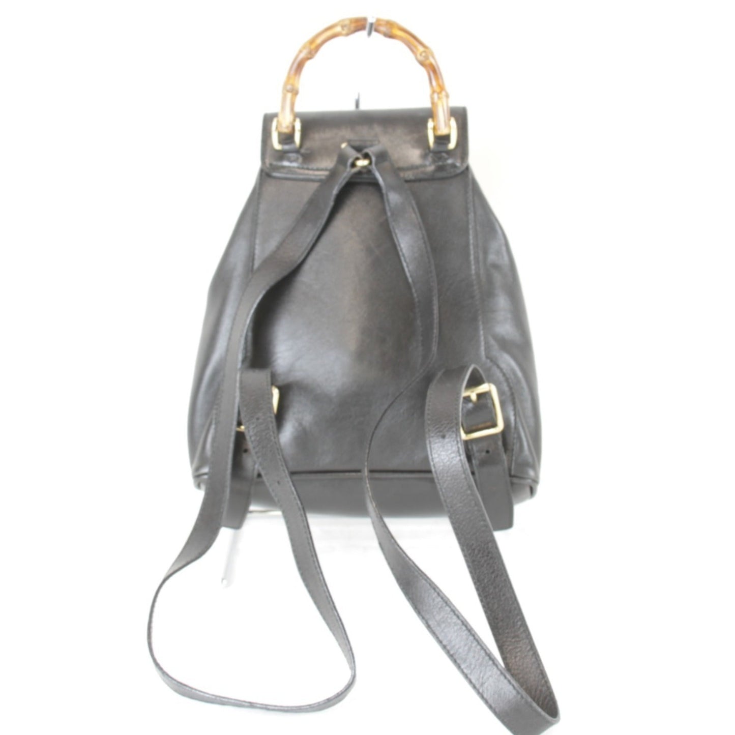 Gucci Black Bamboo Leather Backpack