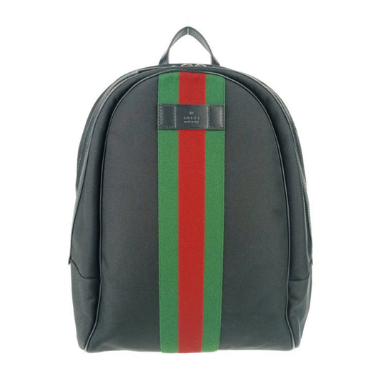 Gucci Black Canvas Leather Backpack
