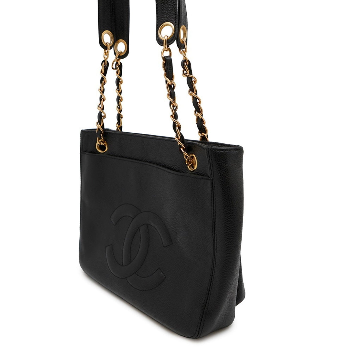 Chanel Black Grained Calfskin Tote Bag