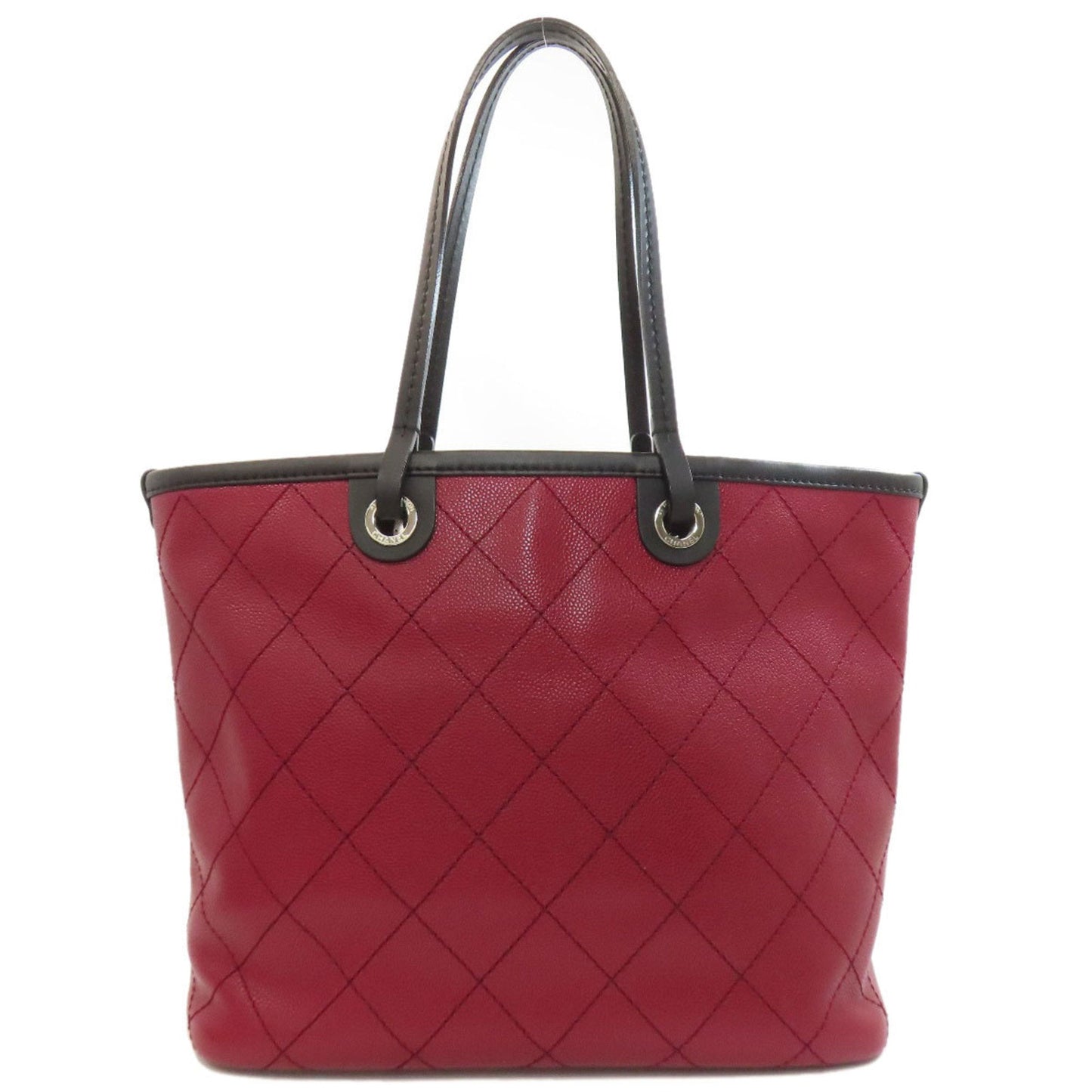 Chanel Black Red Color Leather Tote Bag