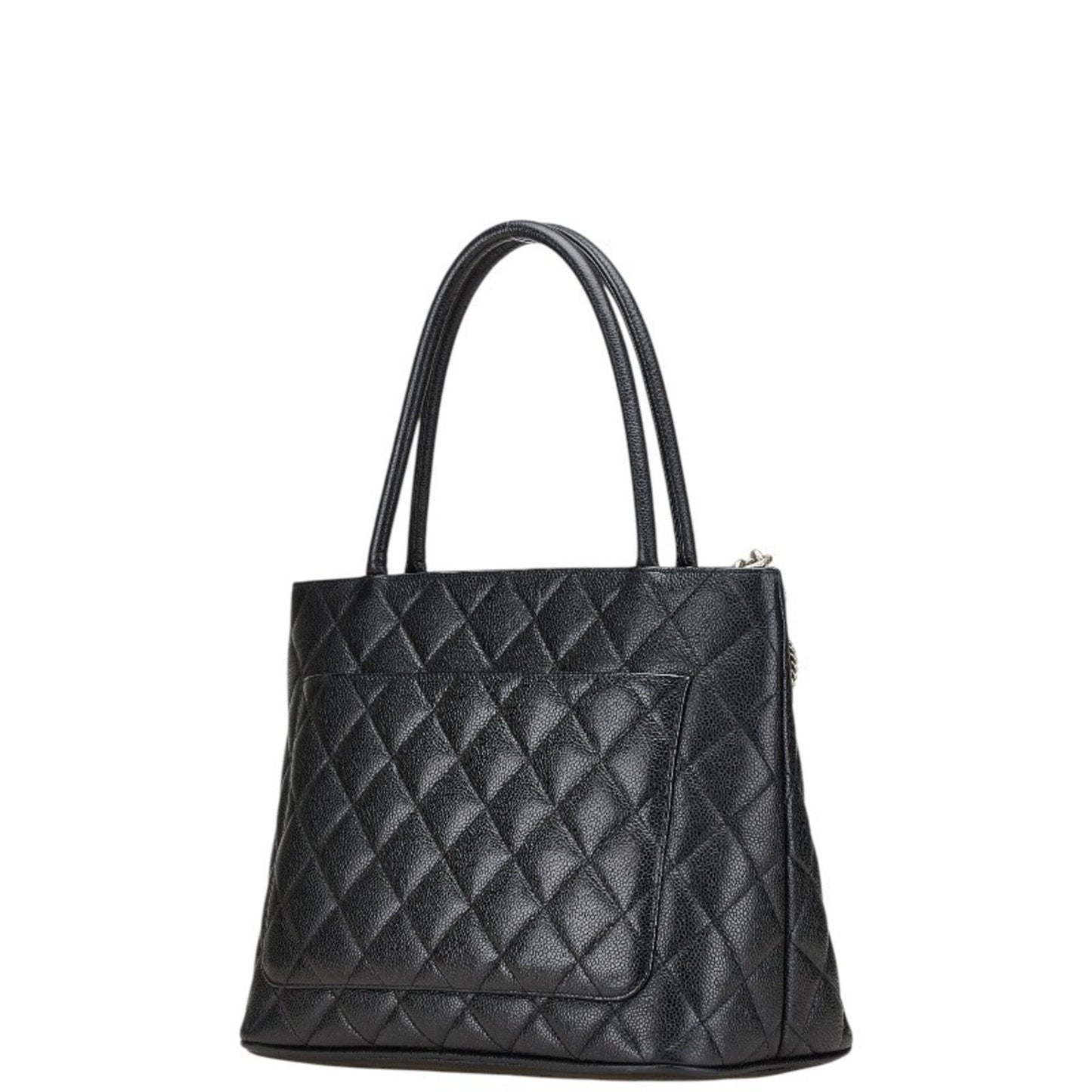 Chanel Black Grained Calfskin Handbag Tote Bag