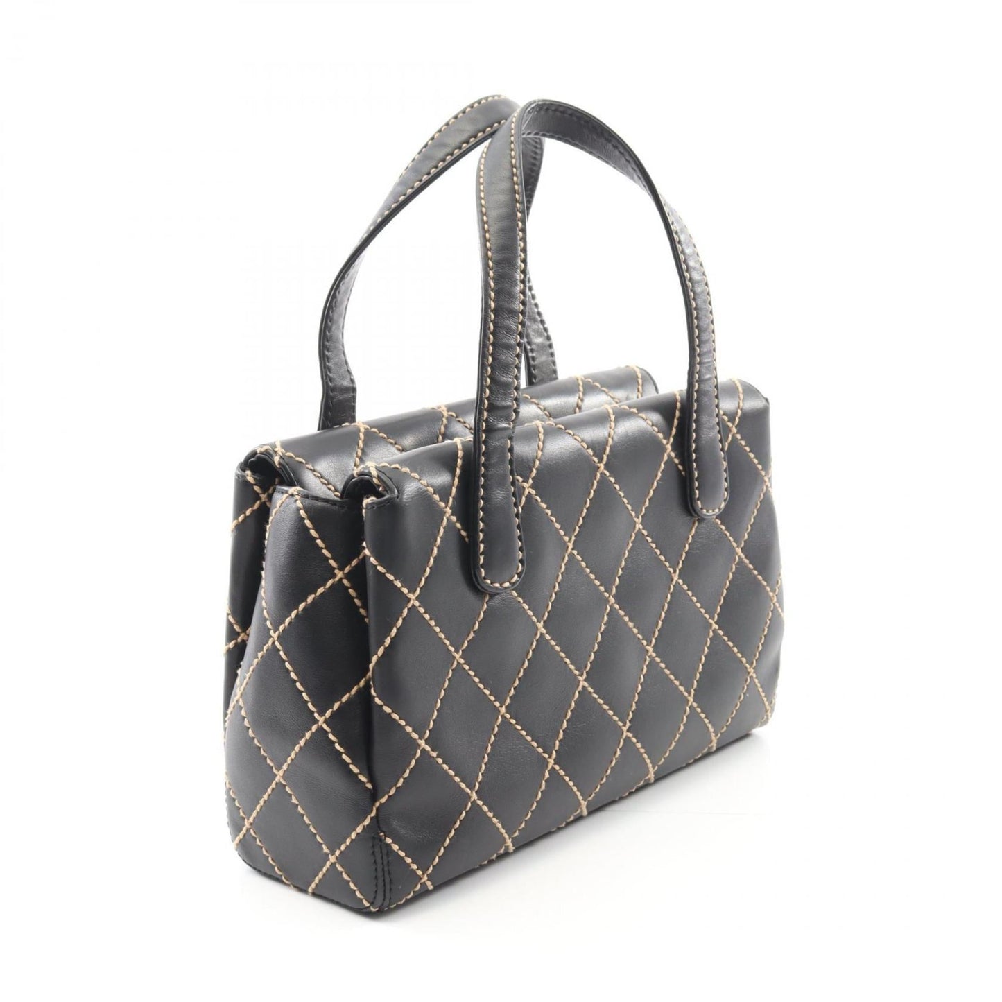 Chanel Wild Stitch Black Leather Tote Bag