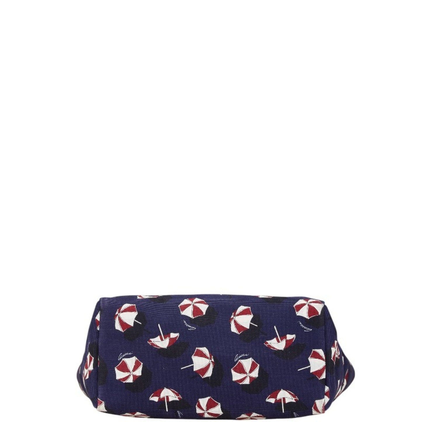 Gucci Multi-Color Navy Canvas Leather Handbag Tote Bag