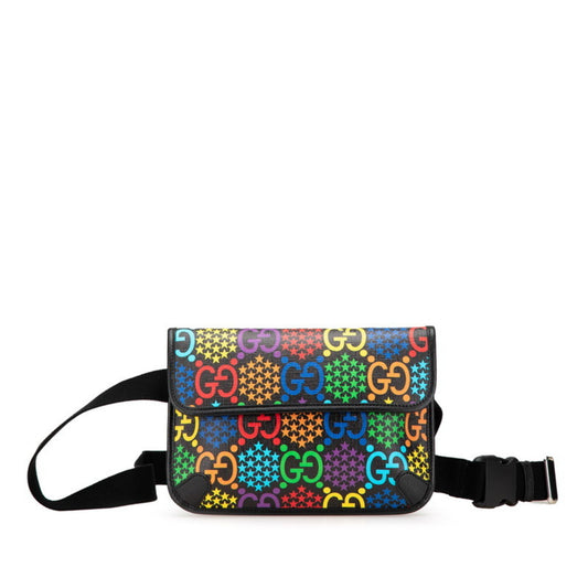 Gucci Black Multi-Color Pvc Leather Sling Bag