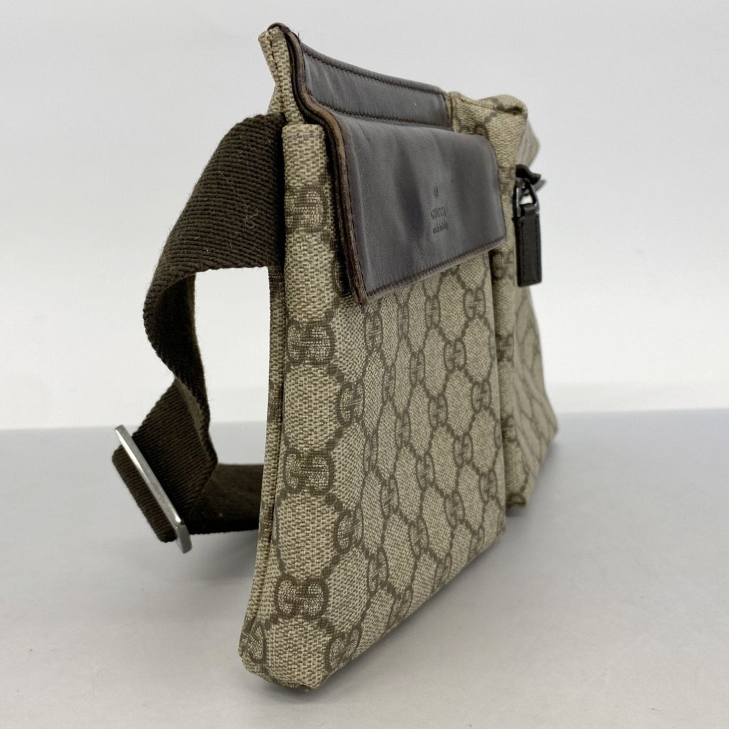 Gucci Beige Brown Pvc Fanny Pack