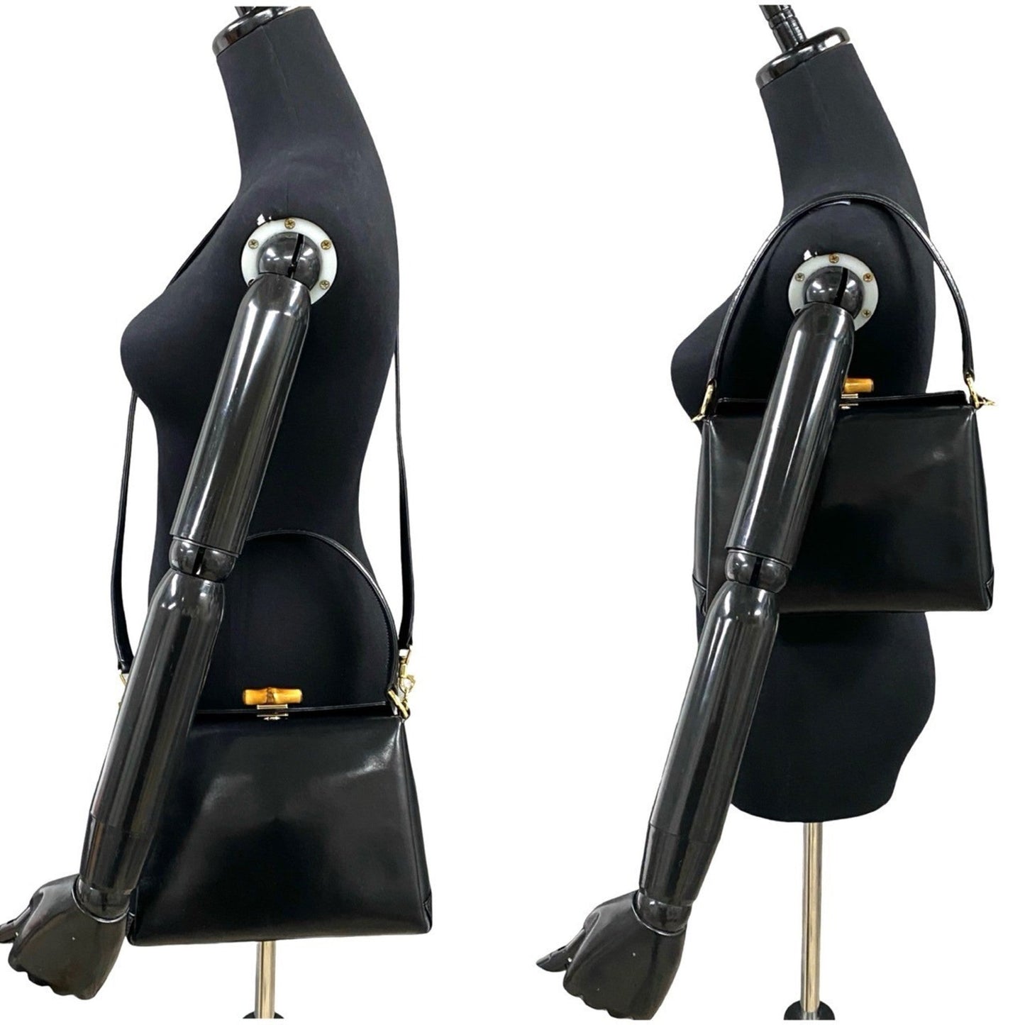 Gucci Black Leather Handbag Shoulder Bag