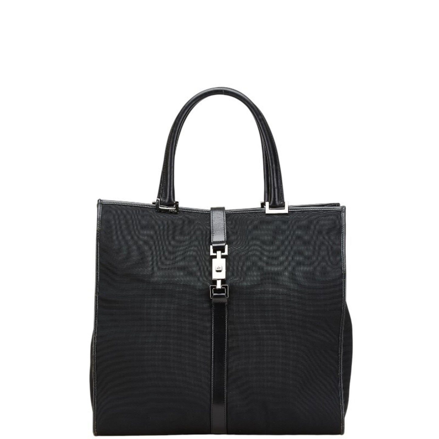 Gucci Jackie Black Canvas Leather Tote Bag
