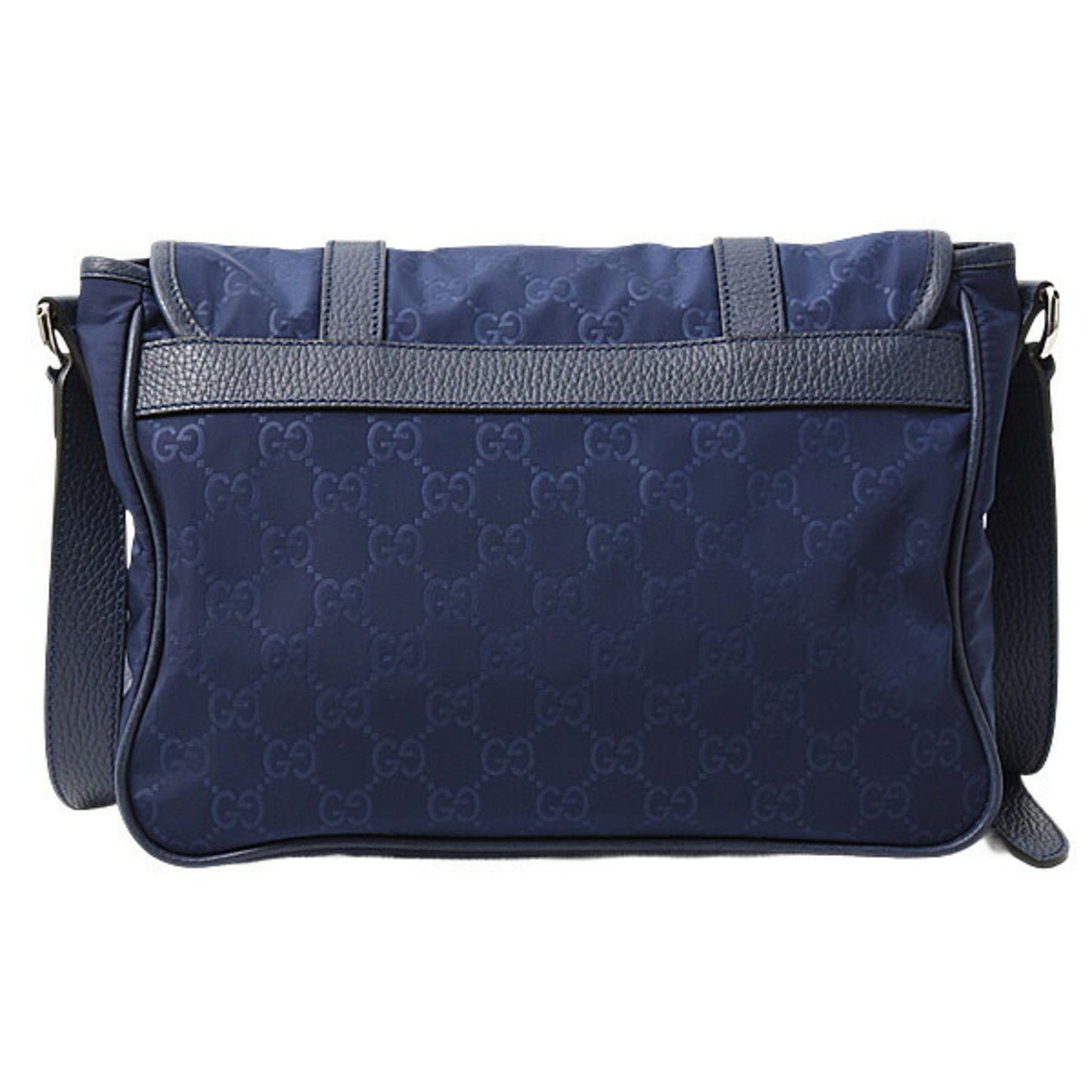 Gucci Navy Nylon Leather Shoulder Bag