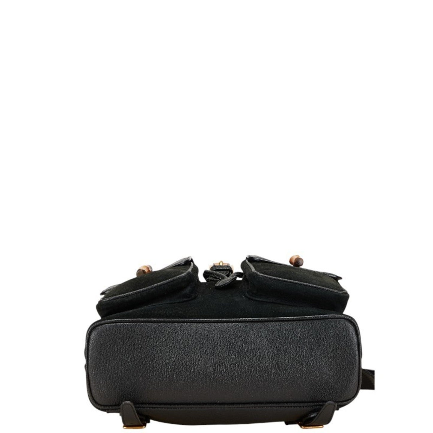 Gucci Bamboo Black Suede Leather Backpack