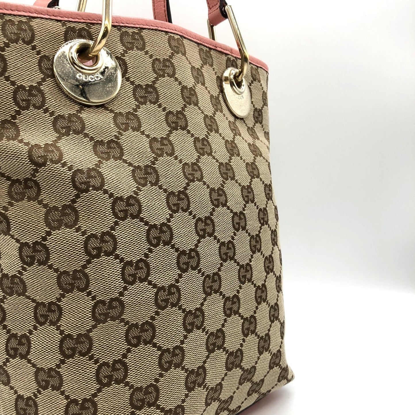 Gucci Beige Gg Canvas Tote Bag