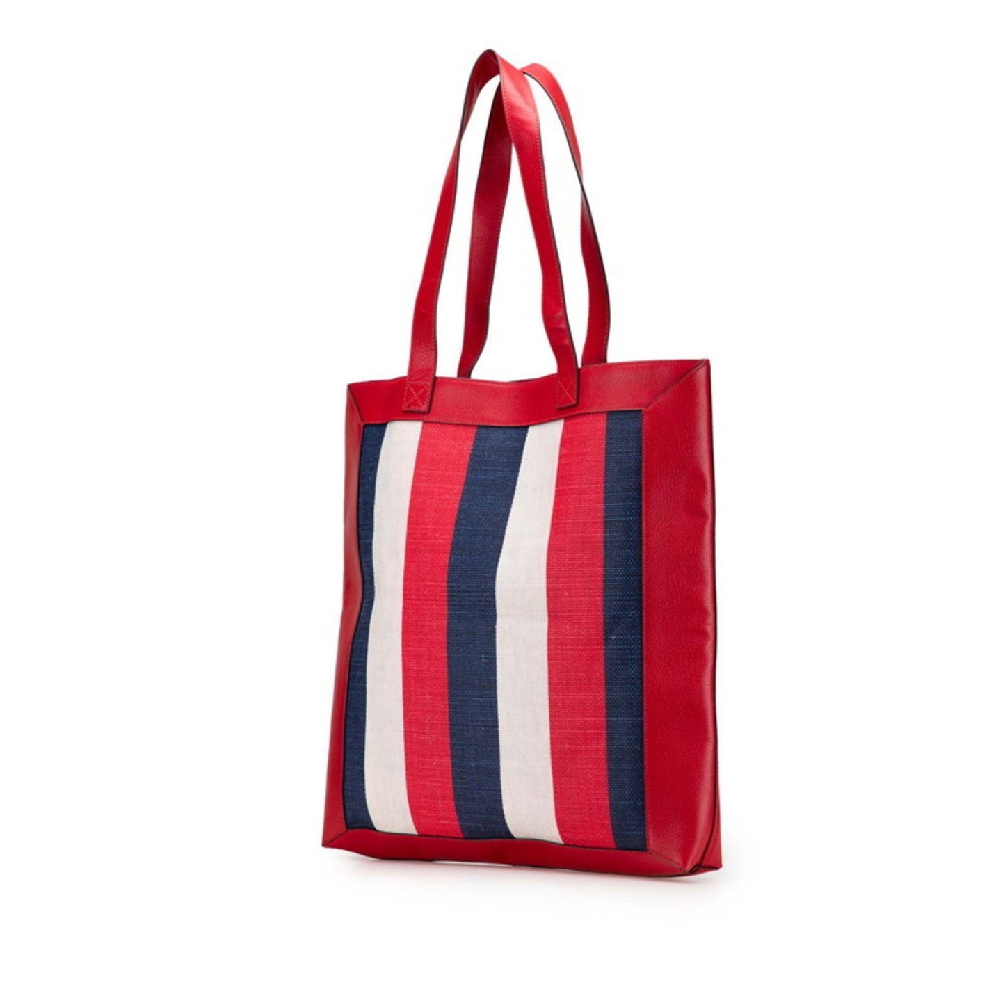 Gucci Soho Navy Red Color White Leather Canvas Tote Bag