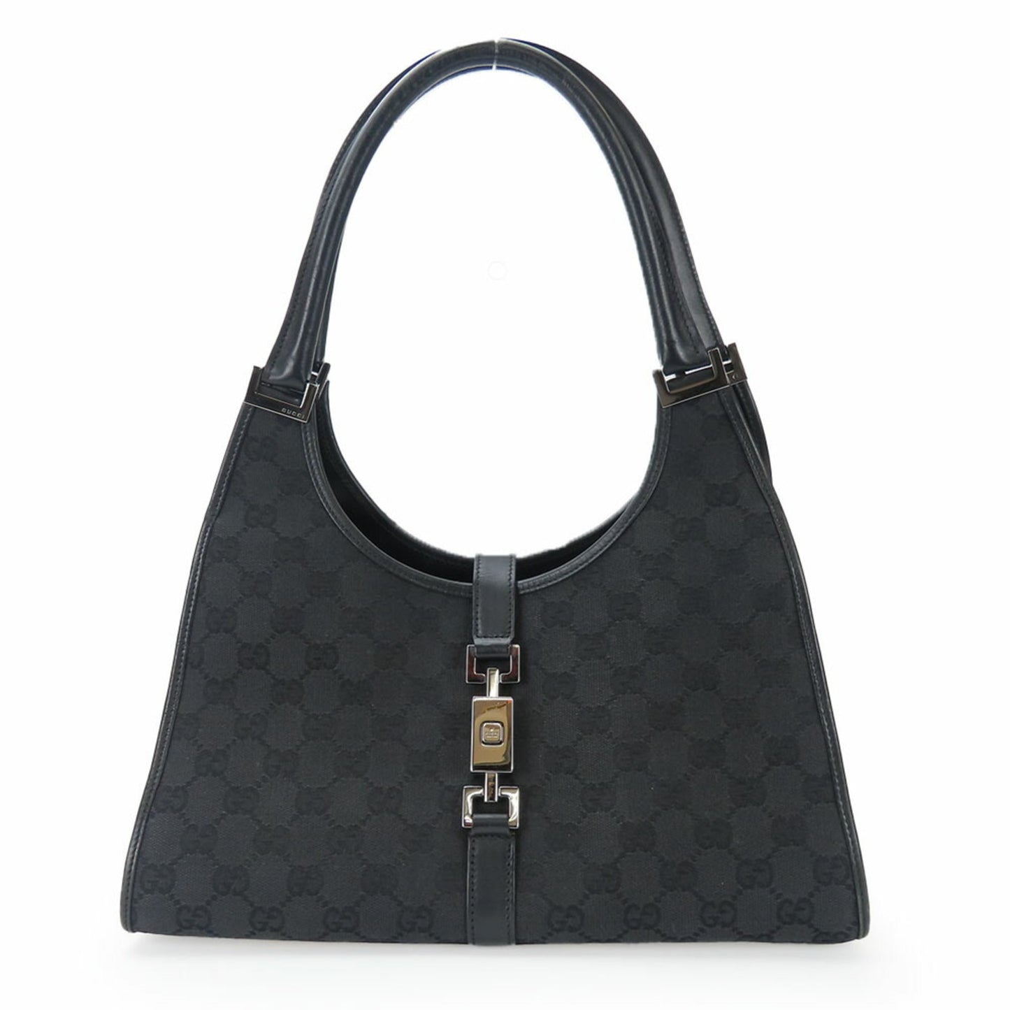 Gucci Black Gg Canvas Handbag