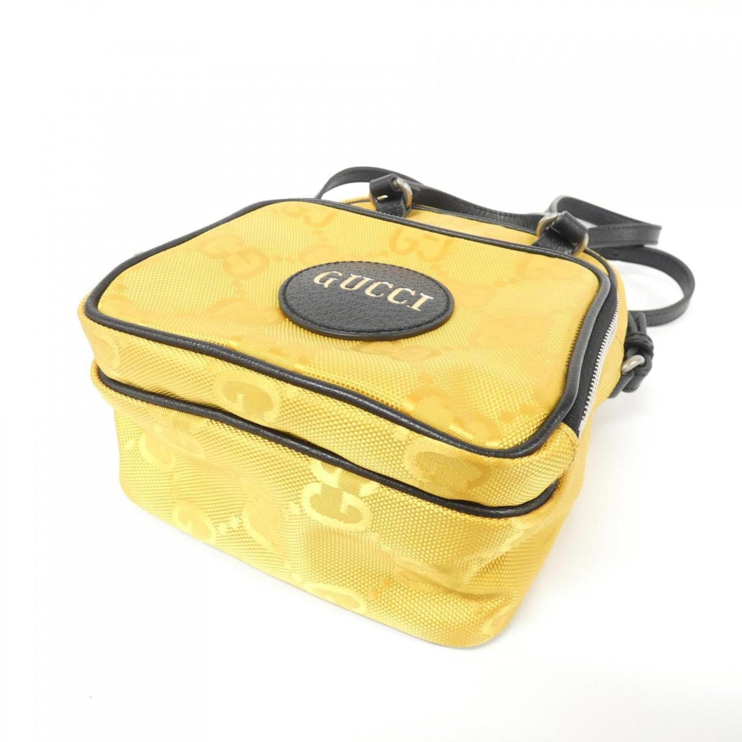 Gucci Black Yellow Nylon Leather Shoulder Bag