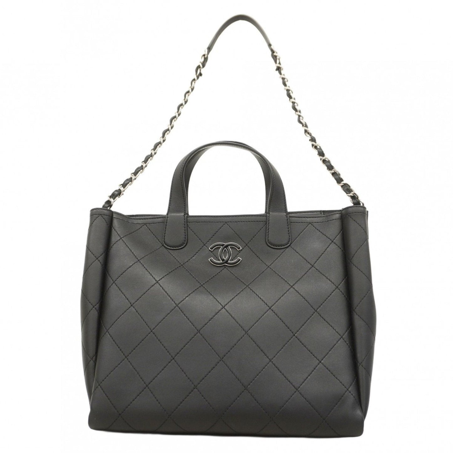 Chanel Black Leather Tote Bag