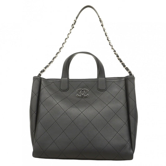 Chanel Black Leather Tote Bag