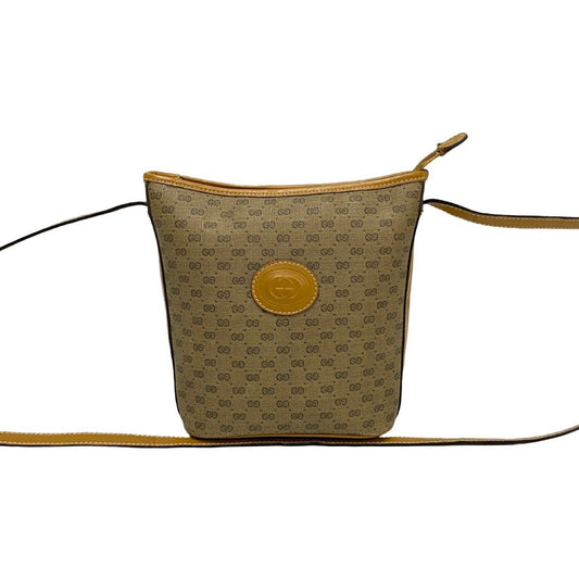Gucci Brown Camel Leather Pvc Pochette Shoulder Bag
