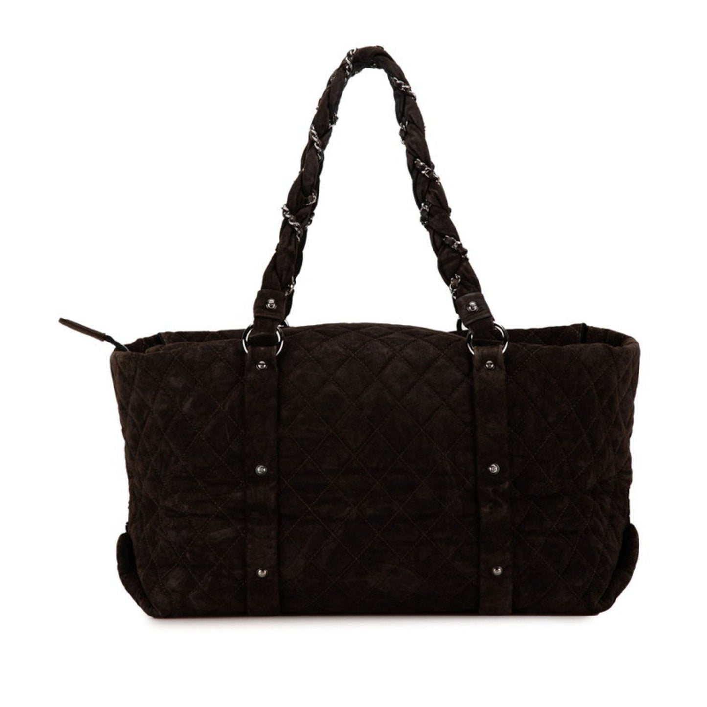 Chanel Matelasse Dark Brown Suede Tote Bag