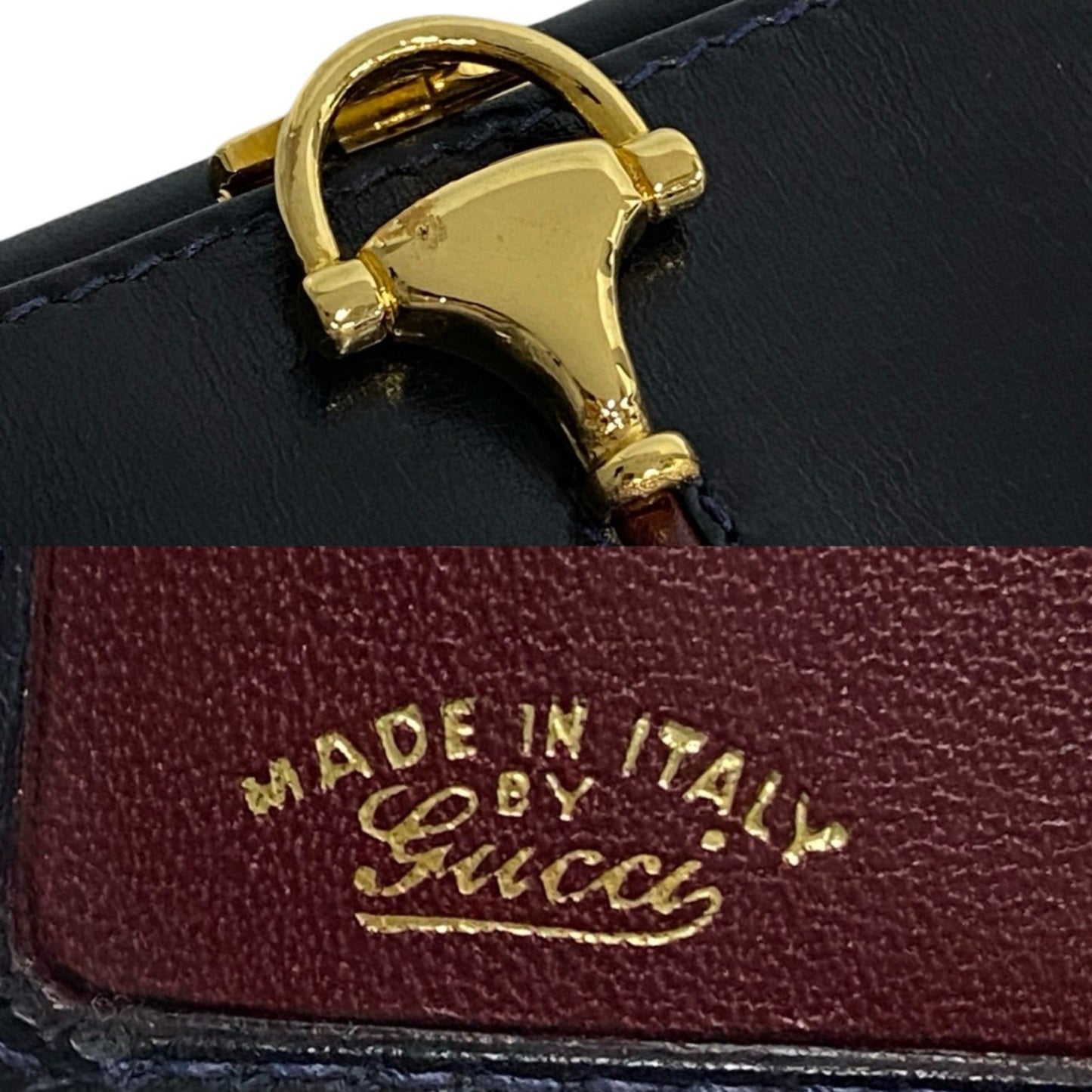 Gucci Navy Wine Leather Wallet (Bi-Fold)