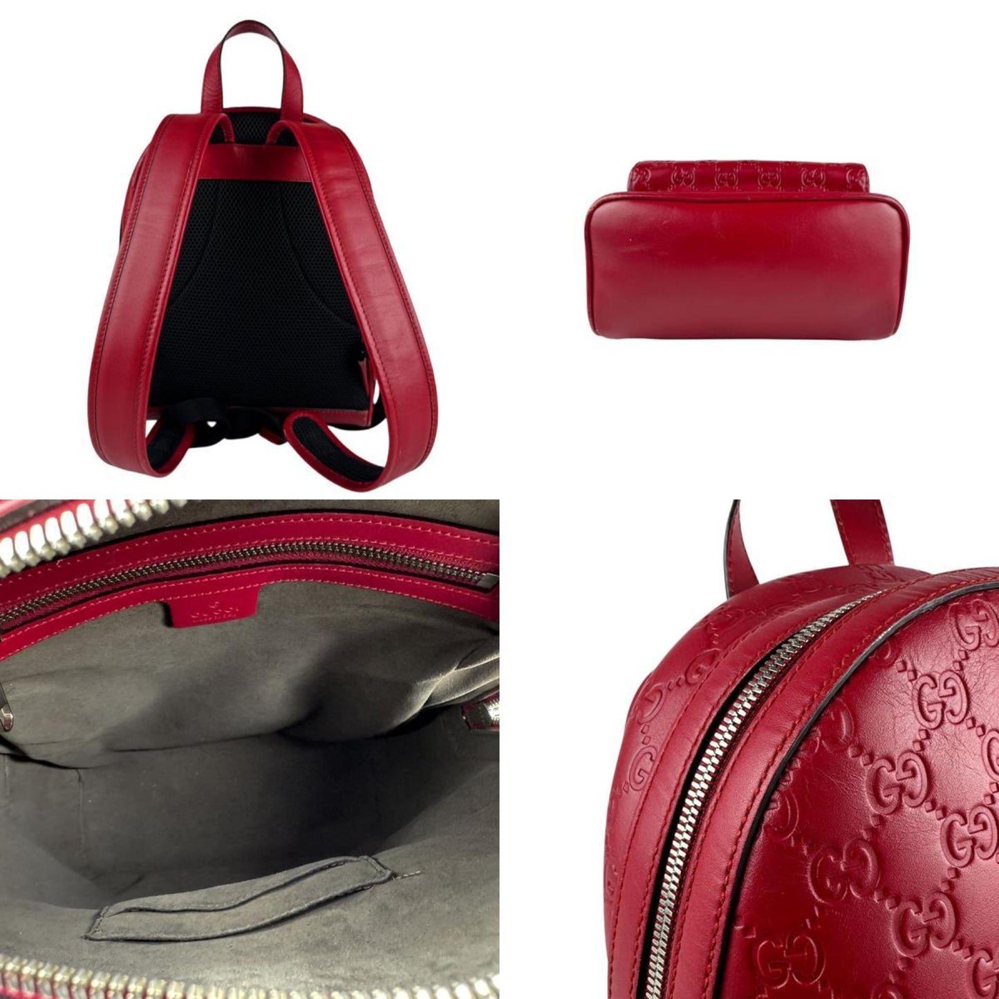 Gucci Red Color Leather Backpack