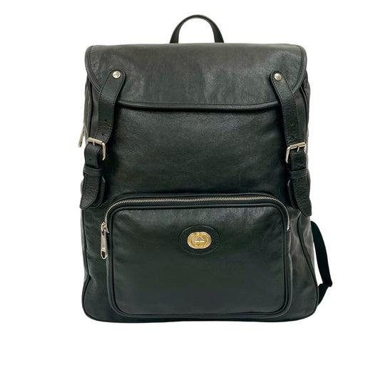 Gucci Black Leather Backpack