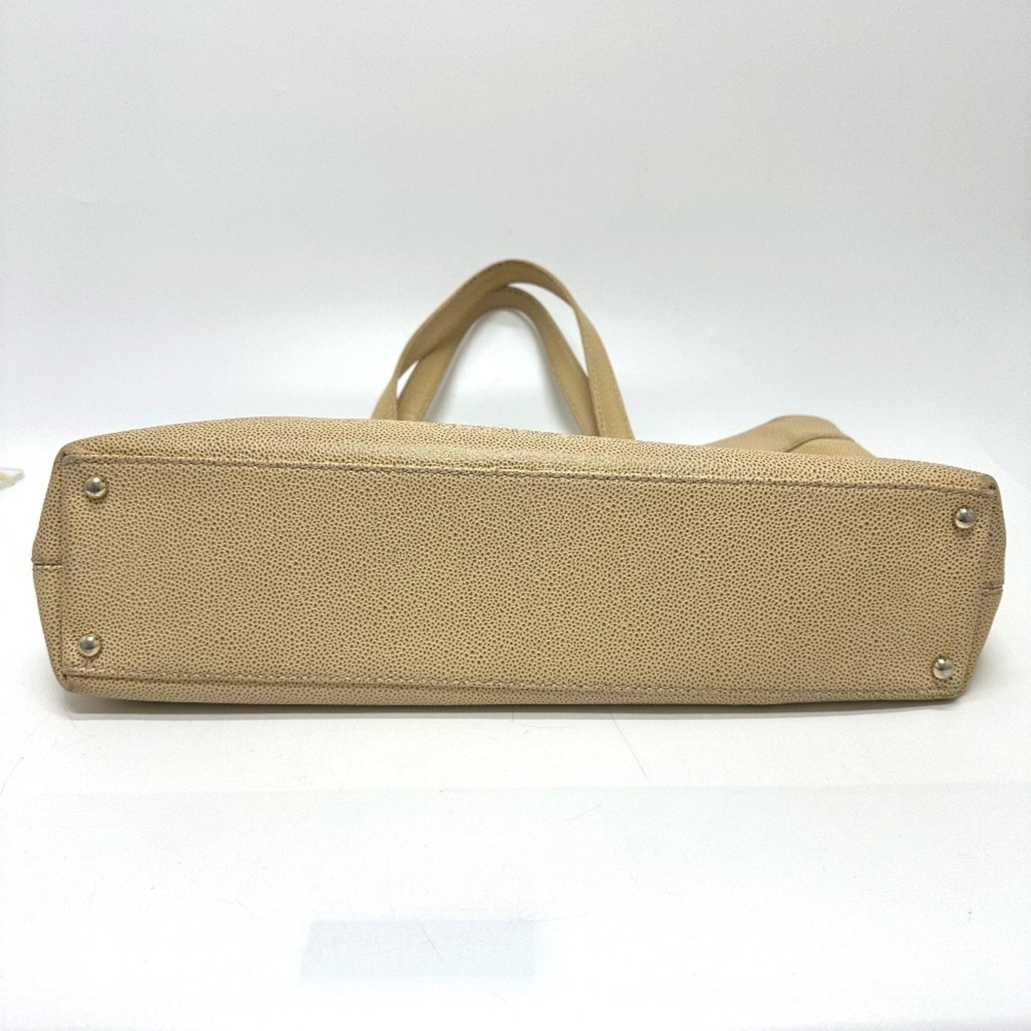 Chanel Beige Grained Calfskin Shoulder Bag Tote Bag