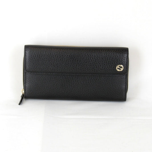 Gucci Black Leather Long Wallet (Bi-Fold)