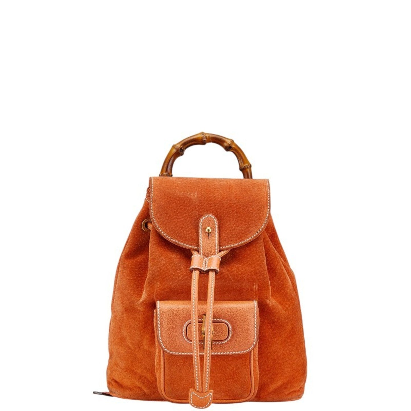 Gucci Orange Suede Leather Backpack