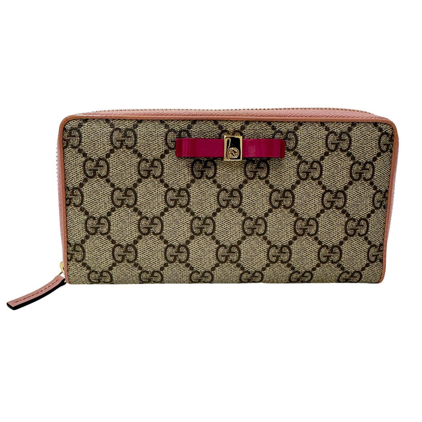 Gucci Gray Pink Pvc Long Wallet (Bi-Fold)