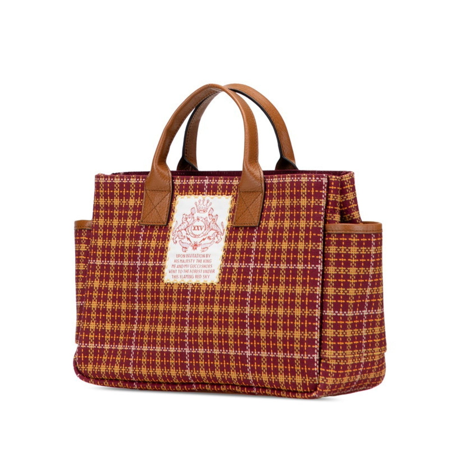 Gucci Bordeaux Brown Canvas Leather Handbag Tote Bag