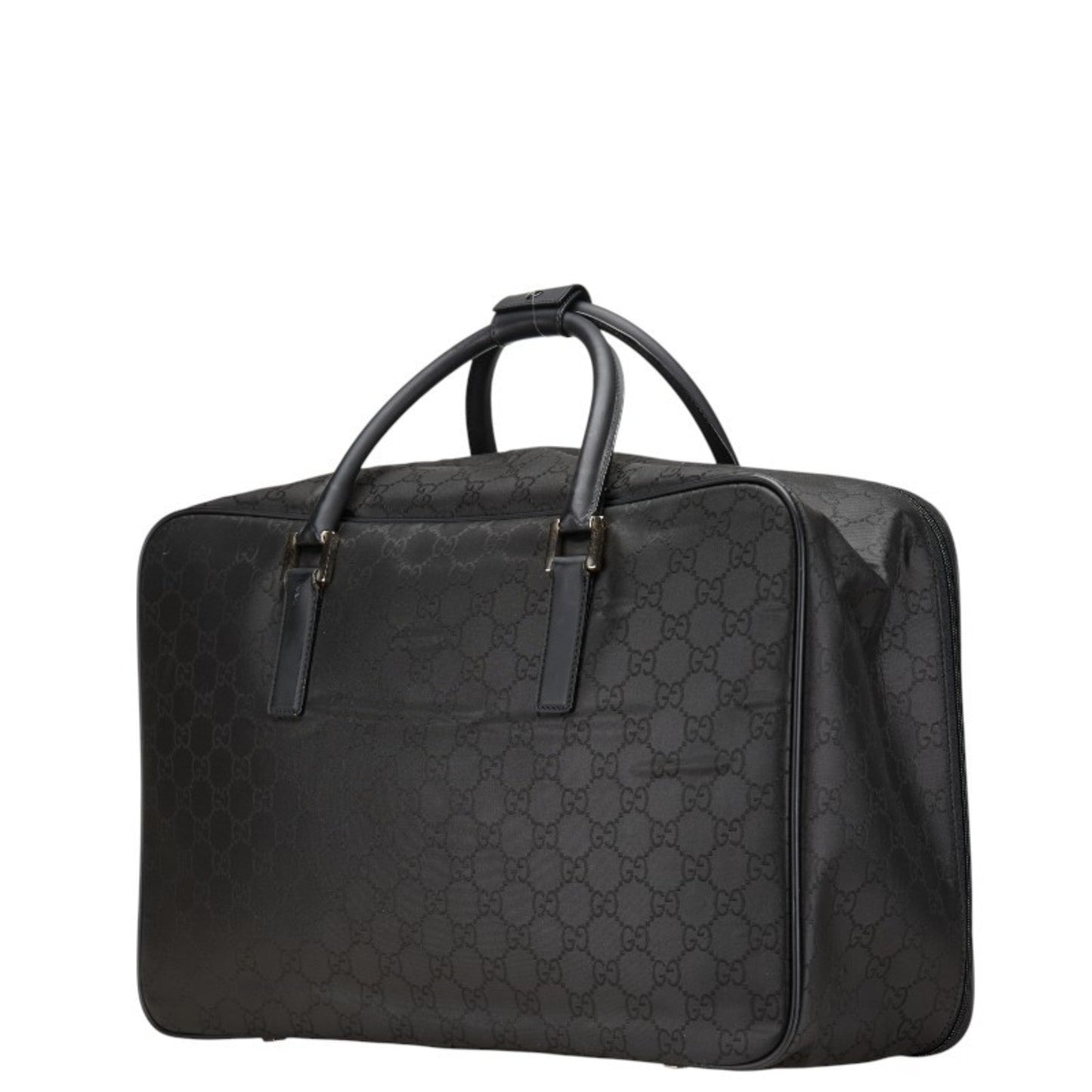 Gucci Black Nylon Leather Boston Bag