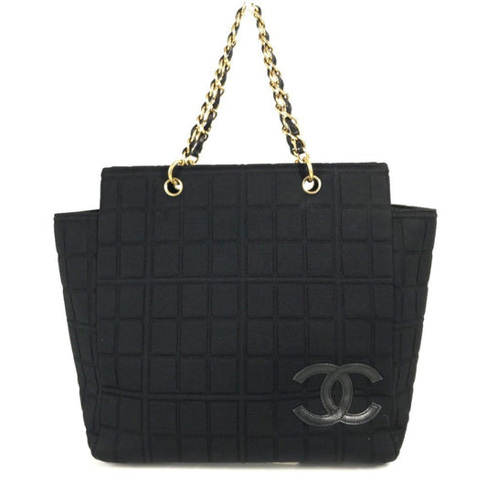 Chanel Black Jersey Shoulder Bag Tote Bag