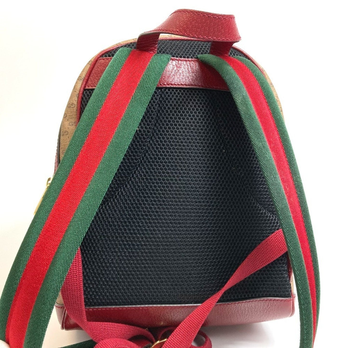 Gucci Beige Red Color Pvc Leather Backpack