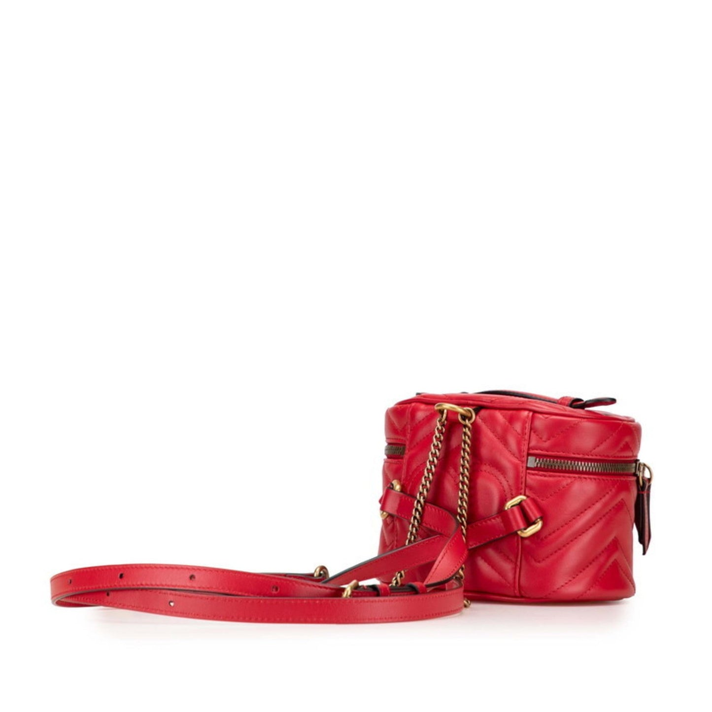 Gucci Gg Marmont Red Color Leather Backpack