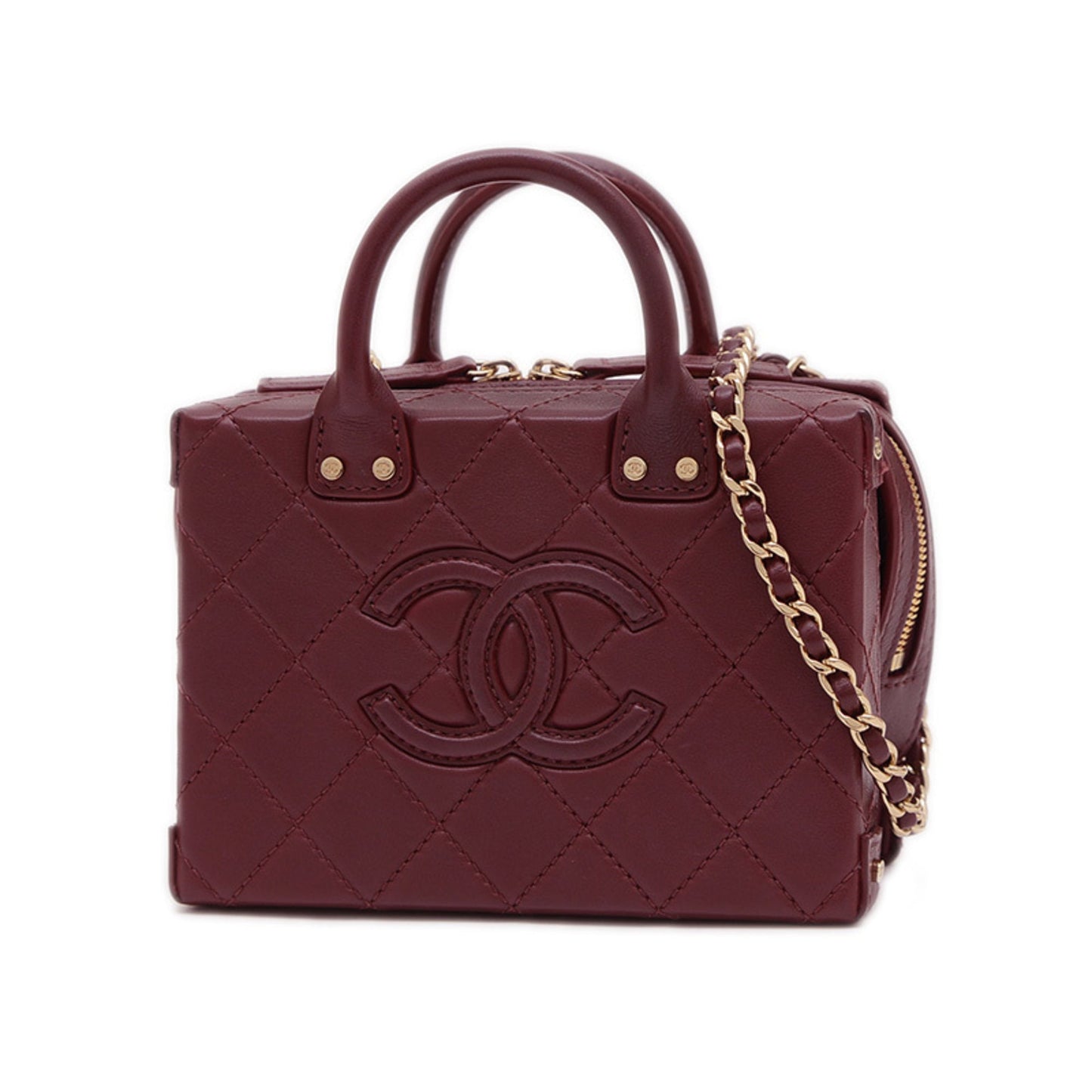 Chanel Matelasse Bordeaux Leather Handbag Shoulder Bag