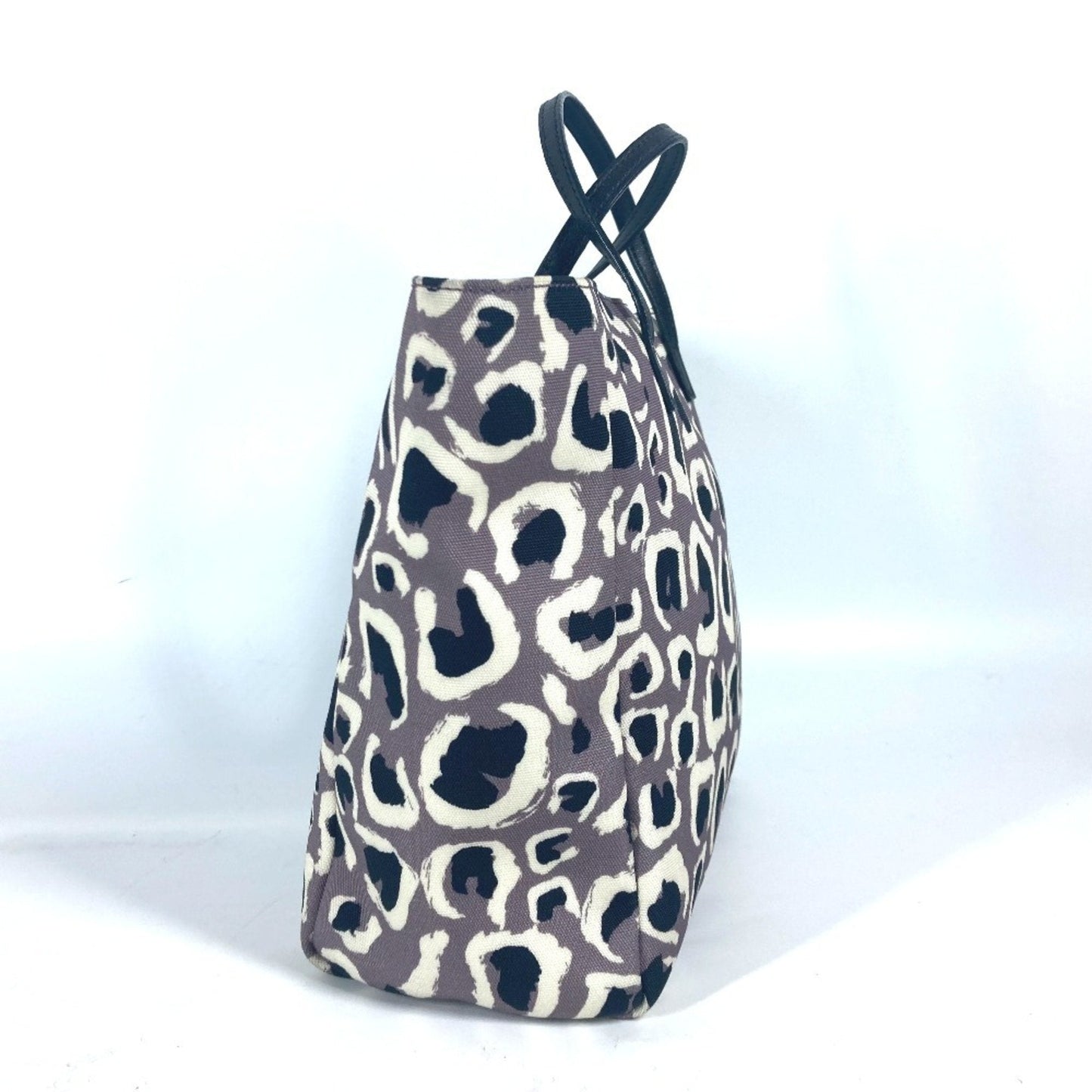 Gucci Black Purple Nylon Leather Handbag Tote Bag