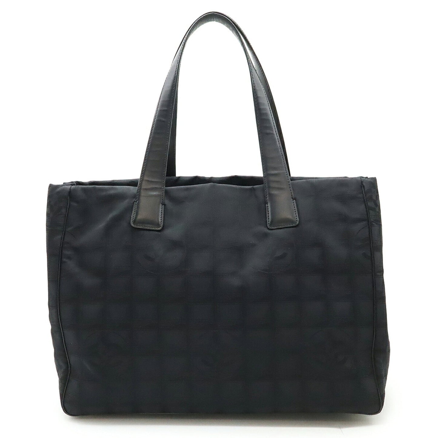Chanel Black Brown Leather Nylon Tote Bag
