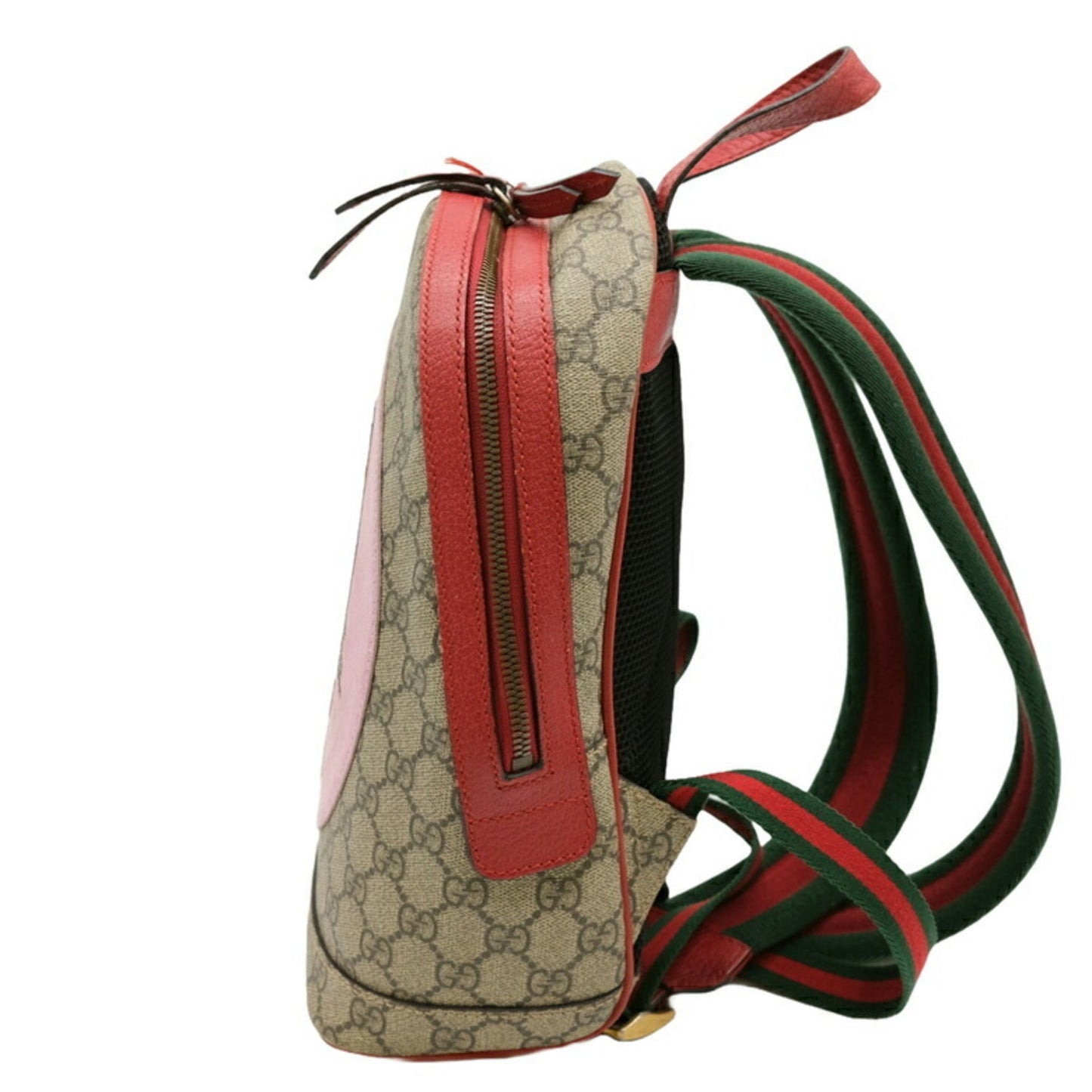 Gucci Beige Pink Red Color Gg Supreme Leather Backpack