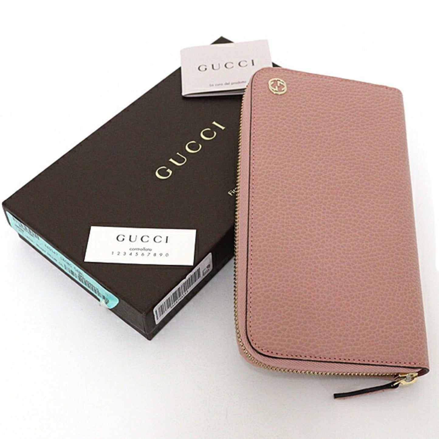 Gucci Pink Leather Long Wallet (Bi-Fold)