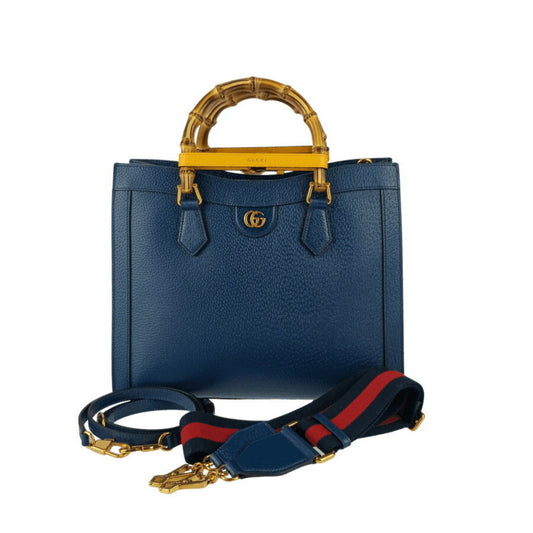 Gucci Royal Blue Leather Handbag Shoulder Bag Tote Bag