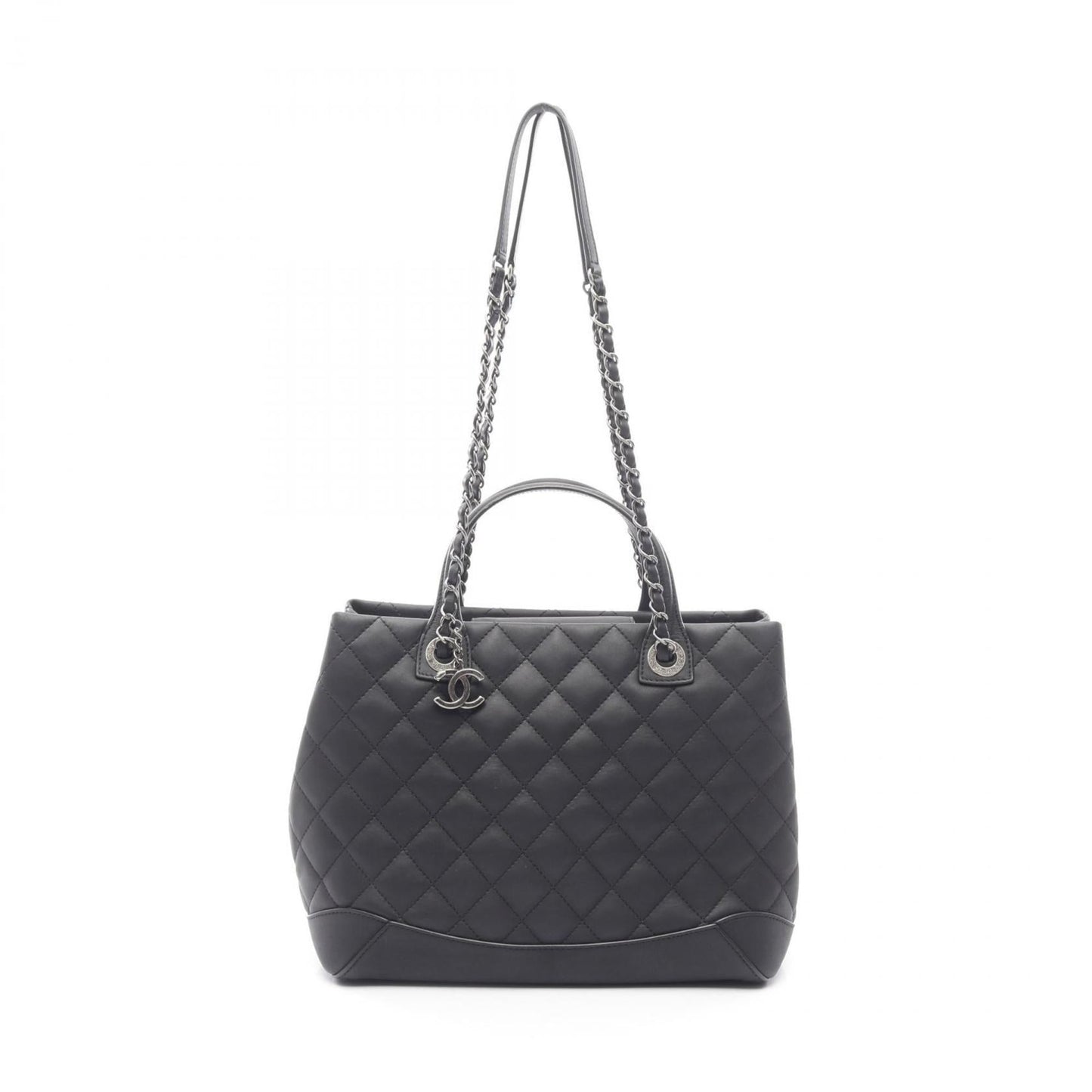 Chanel Matelasse Black Leather Tote Bag