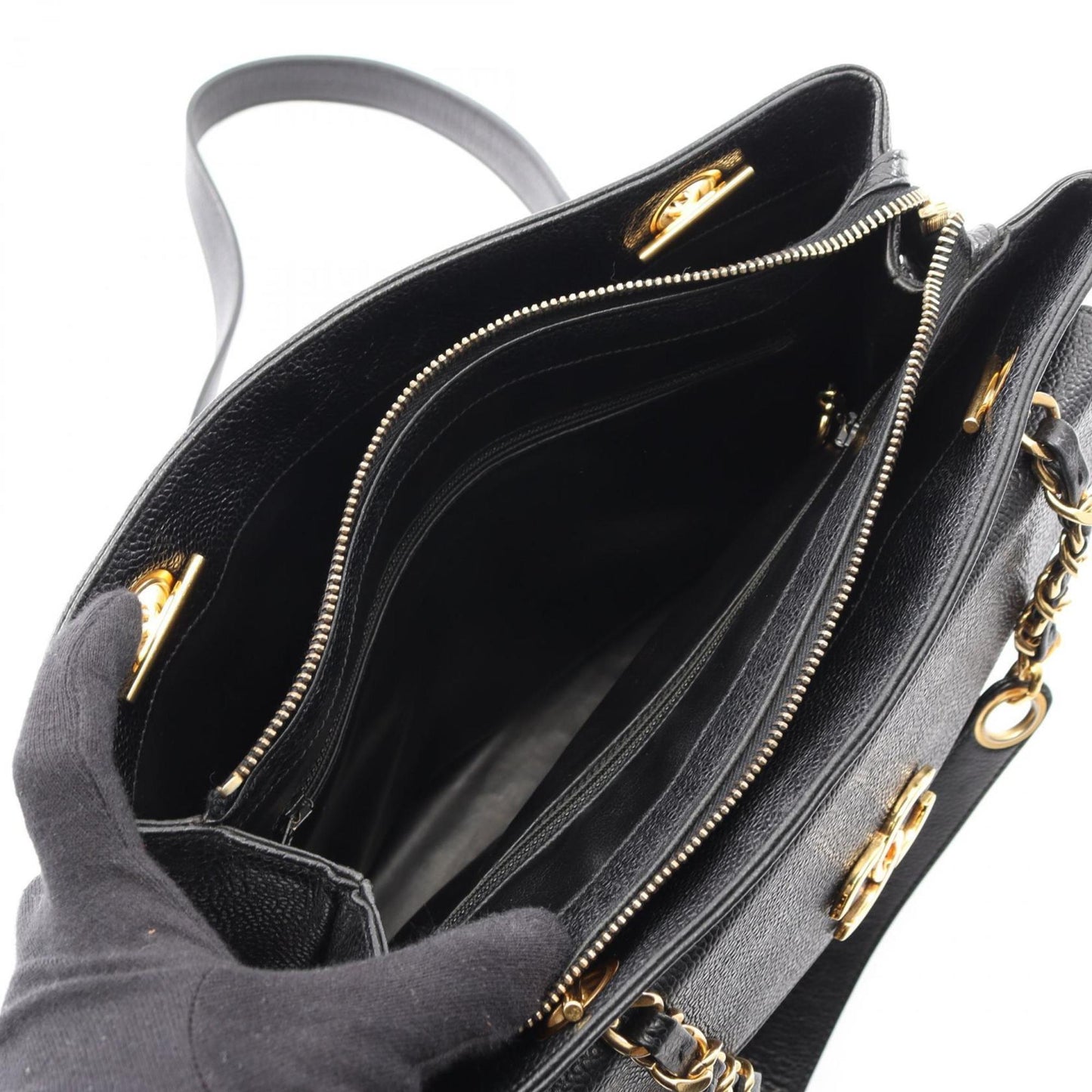 Chanel Black Leather Tote Bag