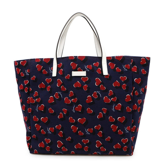 Gucci Navy Red Color Canvas Leather Tote Bag