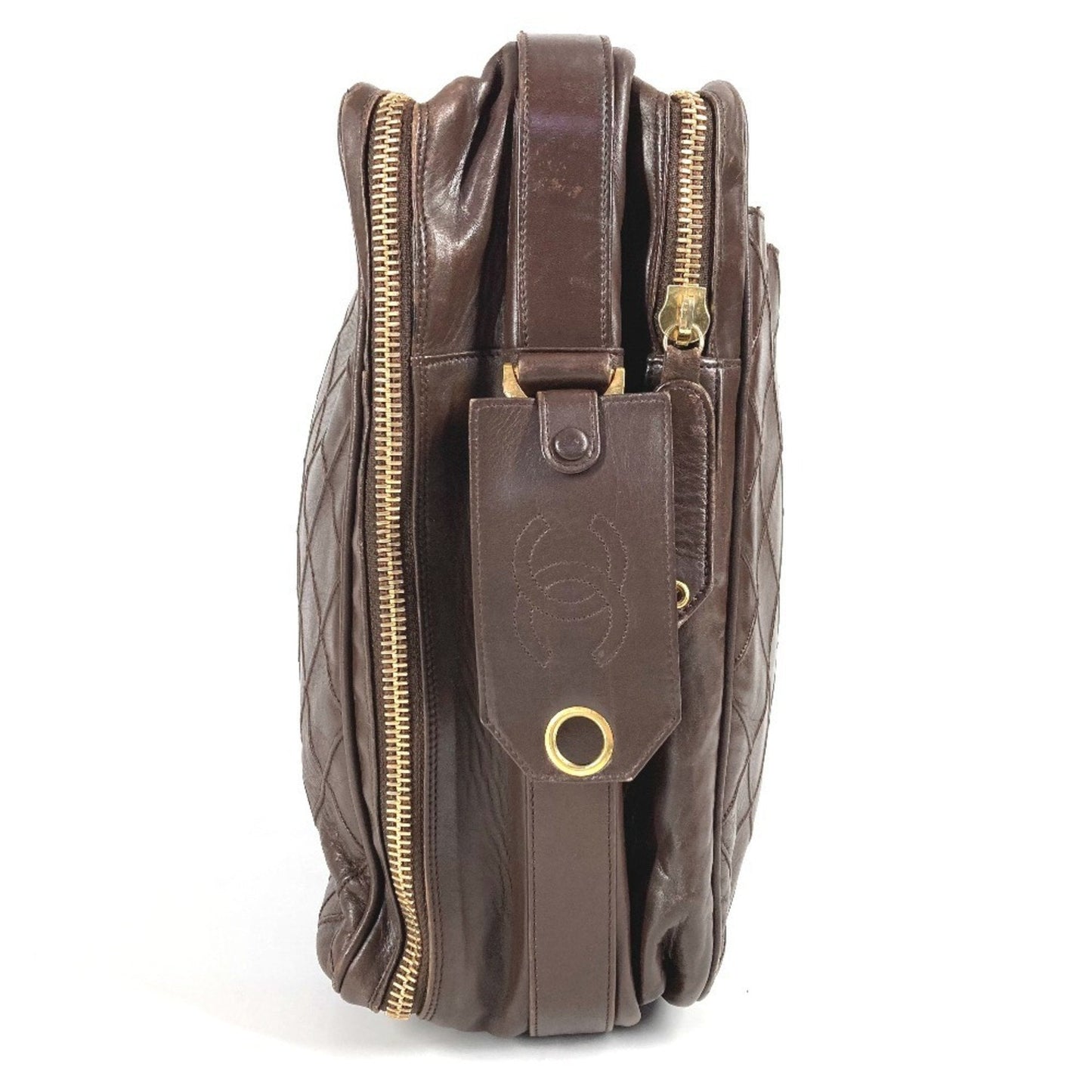 Chanel Brown Leather Briefcase Handbag Tote Bag