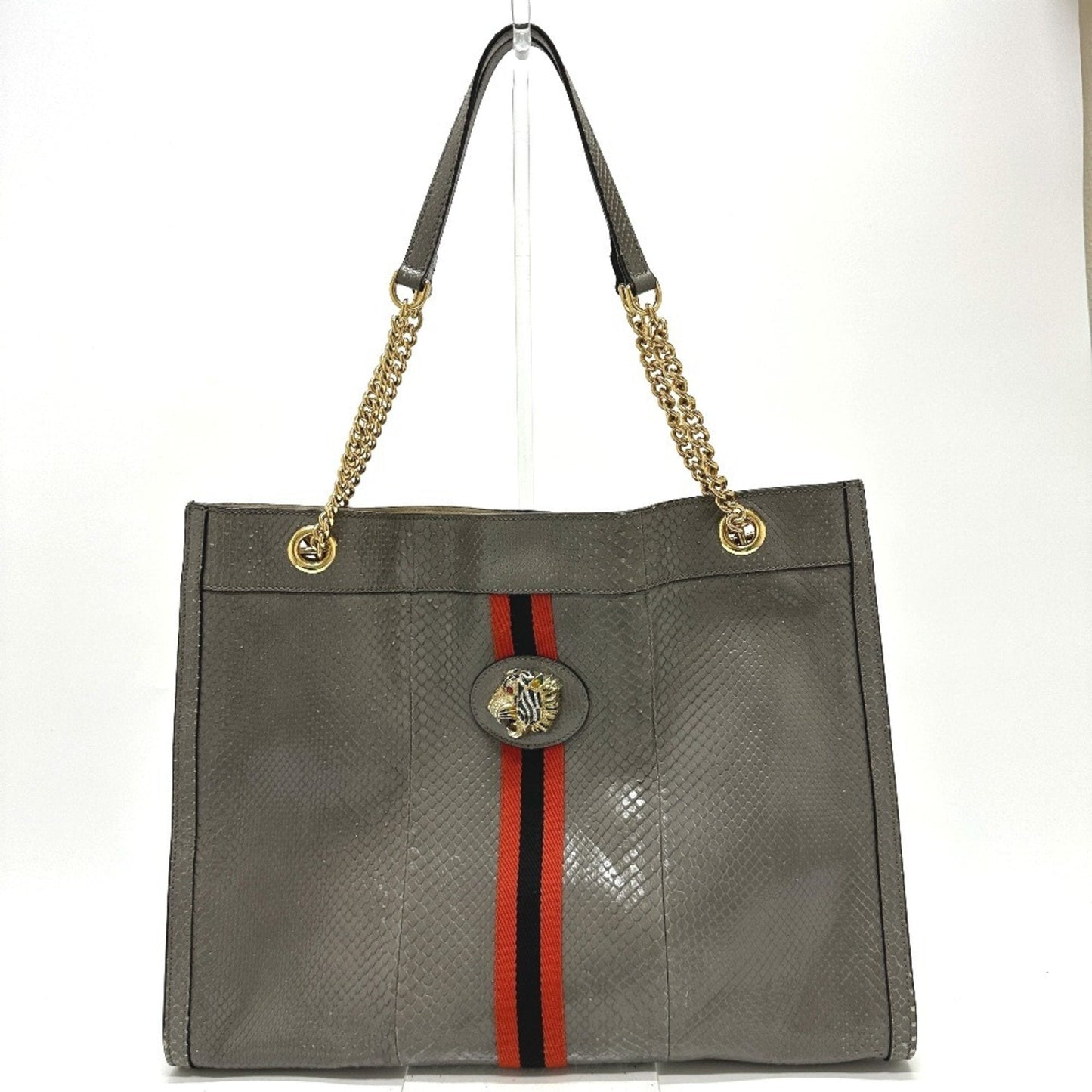 Gucci Gray Leather Shoulder Bag Tote Bag